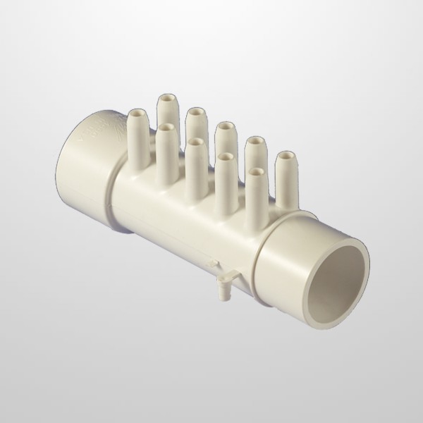 Colector Aire 10 Salidas (Ø10 mm.) - Conexión Ø1 1/2" (USA) - Macho/Hembra (Encolar)