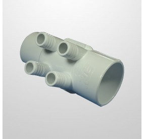 Colector Agua 4 Salidas (Ø21 mm.) - COnexión 2" (USA) Macho/Hembra (Encolar)
