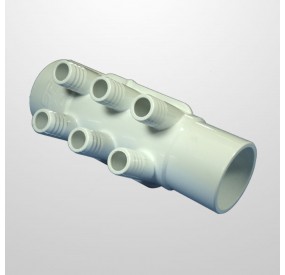Colector Agua 6 Salidas (Ø21 mm.) - Conexión 2" (USA) Macho/Hembra (Encolar)