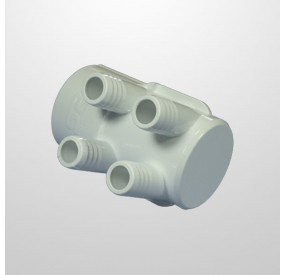 Colector Agua 4 Salidas (Ø21 mm.) - Conexión 2" (USA) Hembra/Ciego (Encolar)