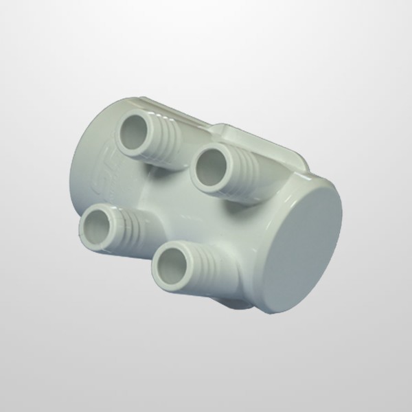 Colector Agua 4 Salidas (Ø21 mm.) - Conexión 2" (USA) Hembra/Ciego (Encolar)