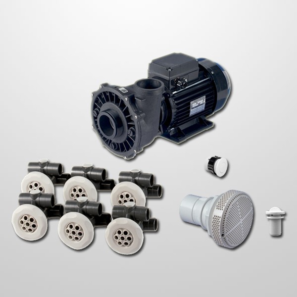 Kit Hidro 6 Jets 32/32 mm, + Bomba 2HP (Neumática)