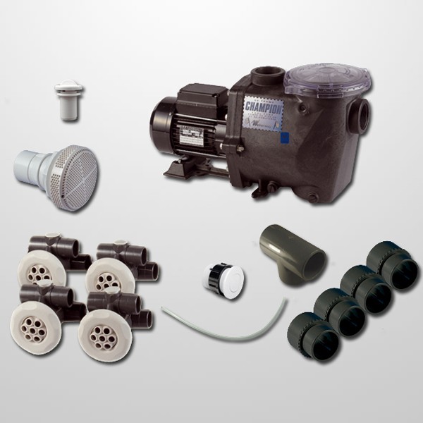 Kit Hidro 4 Jets 32/32 mm. + Bomba Champion 1.5HP (Neumática)