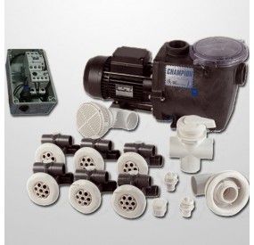 Kit Hidro 6 Jets 32/32 mm. + NCC + Bomba Champion 2HP + Cuadro Neumático