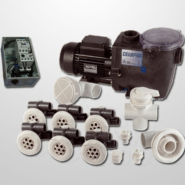 Kit Hidro 6 Jets 32/32 mm. + NCC + Bomba Champion 2HP + Cuadro Neumático