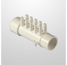 Colector Aire 10 Salidas (Ø10 mm.) - Conexión Ø1 1/2" (USA) - Macho/Hembra (Encolar)
