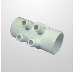 Colector Agua 4 Salidas (Ø21 mm.) - Conexión 2" (USA) Hembra/Hembra (Encolar)