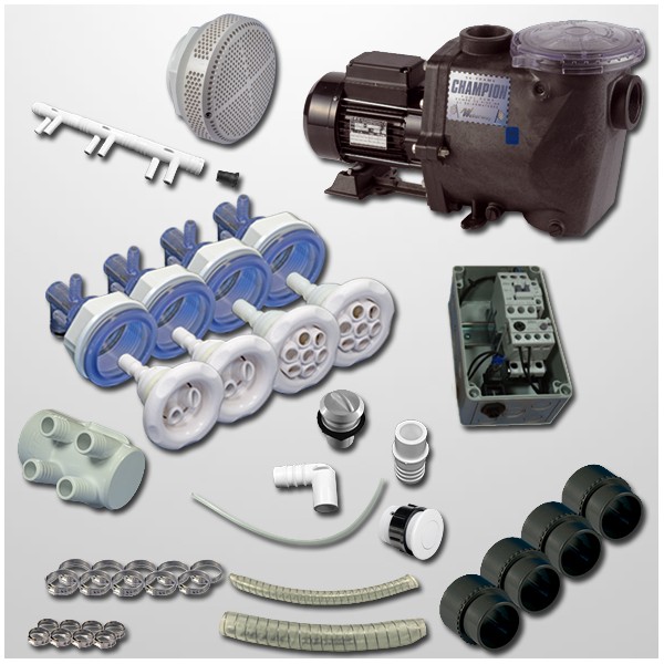 Kit Balneo 4 Polyjets + Bomba Champion 1.5HP