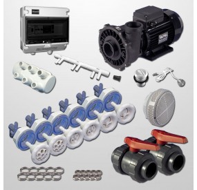 Kit Hidro 6 Jets + Bomba 2HP + Pulsador Digital Inox 316L