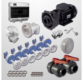 Kit Hidro 6 Jets + NCC + Bomba 3HP + Cuadro digital + Pulsador Digital Inox 316L