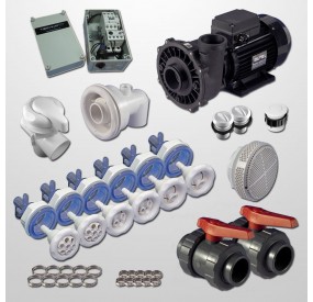 Kit Hidro 6 Jets + NCC + Bomba Spa 3HP (5HP CB) + Cuadro Neumático