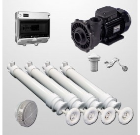 Gunite Pool Hydro Kit 4 Polyjets + 2HP Pump + 316L Digital Push Button