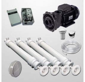 Gunite Pool Hydro Kit 4 Polyjets + 2HP Pump + Pneumatic Control Box