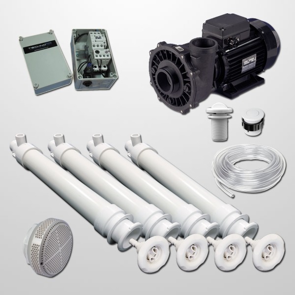 Gunite Pool Hydro Kit 4 Polyjets + 2HP Pump + Pneumatic Control Box