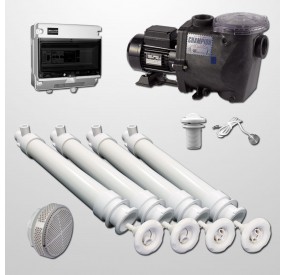Kit Hidro Gunita 4 Polyjets + Bomba Champion 2HP (Inox316L)