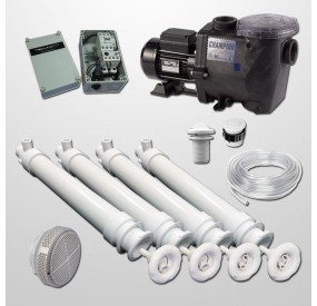 Kit Hidro Gunita 4 Polyjets + Bomba Champion 2HP + Cuadro Neumático