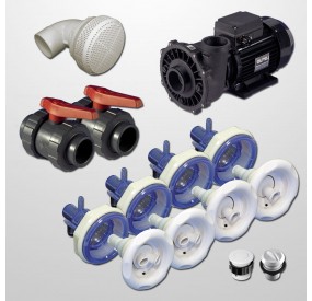 Hydro Kit 4 Powerjets + 2HP Pump (Pneumatic switch)