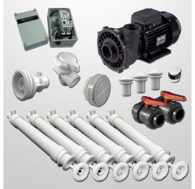 Hydro Kit Gunite 6 Polyjets + Swim Jet + Pump 2HP + Pneumatic Control Box