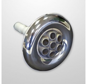 2 x Polyjet internal Massage Stainless Steel / ABS Grey Large (Ø110 mm.) (Thread-in) - SJWEPI0046