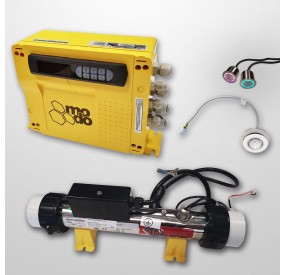 Kit Mopo PRO piscina + Calef.Titanio 3.0 Kw.+Sonda HL-H20+2 Piezos RGB Inox 304