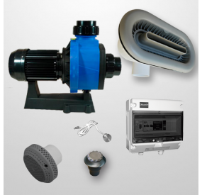 Kit River Jet Gris + Bomba 3HP Ø90 mm. (Inox 316L)