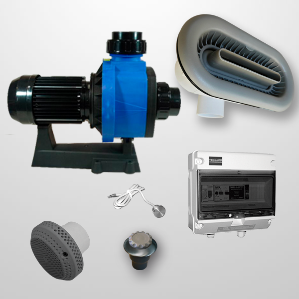 Kit River Jet Gris + Bomba 3HP Ø90 mm. (Inox 316L)